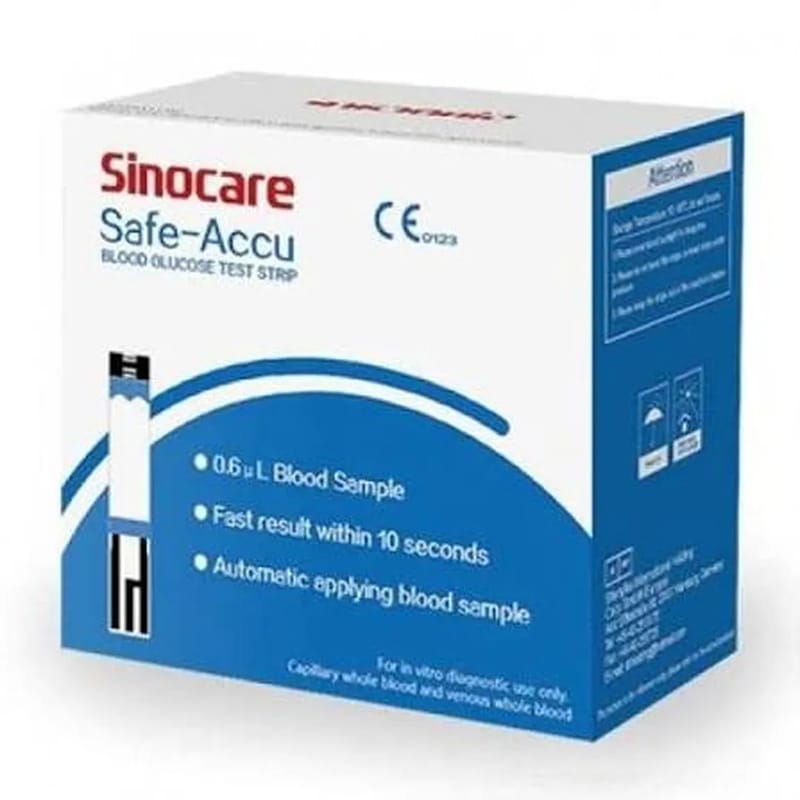 Picture of Sinocare Safe Accu Test Strips 25 Pcs, Blood Glucose Sugar Test