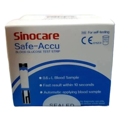 Picture of Sinocare Safe Accu Test Strips 25 Pcs, Blood Glucose Sugar Test