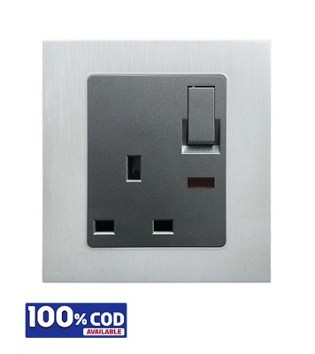 Picture of Blaze Crown 3 Pin Flat Socket With Switch 13A