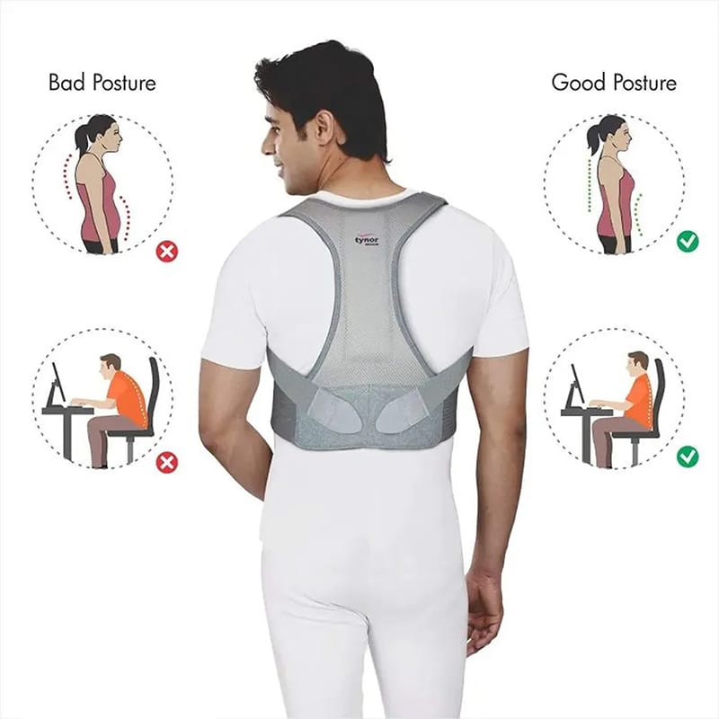 Picture of tynor Posture Corrector for women & men I Adjustable Back Straightener for Upper Back Pain