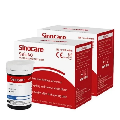 Picture of Sinocare Safe AQ 50 Pcs Test Strip for Glucometer Blood Glucose / Sugar Test Meter