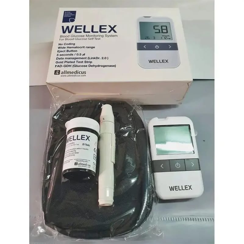 Picture of GLUOSE METER WELLEX BRAND WITH (25 Piece strip free)