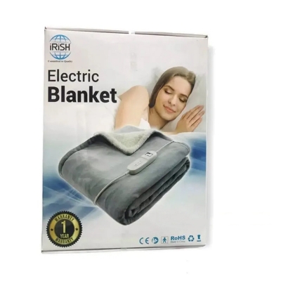 Picture of Electric Bed Warmer - Electric Under Blanket - Single Bed Size (60inch x 32 inch) with 3 Heat Settings & Dual Safety Feature with Over Heat Protection - Color: Light Ash