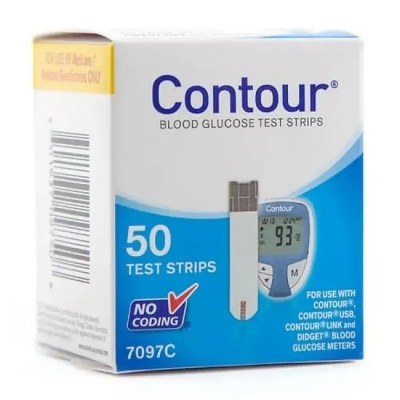 Picture of Contour Blood Glucose Test Strips – 50 Pcs Pack (Model 70973C)