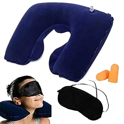 Picture of 3-In-1 Travel Comfort Set – Neck Pillow, Eye Mask & Earplugs (Multicolor)