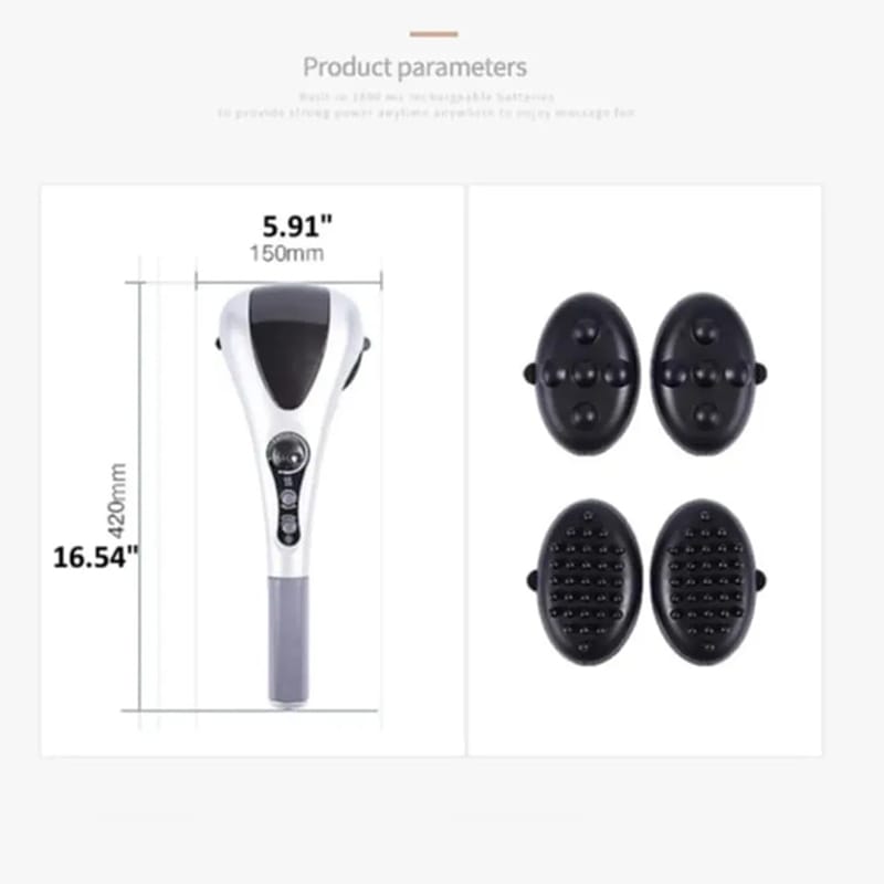 Picture of Electric Handheld Back Massager Infrared Heating Hammer Massager With Double Head Used To Full Body Massage Pain Relief
