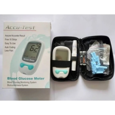 Picture of ACCU-Test Blood Glucose Monitor (Korean) with 10 Strips & 10 Needles FREE