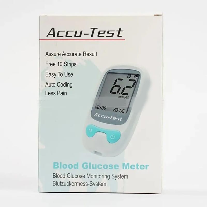 Picture of ACCU-Test Blood Glucose Monitor (Korean) with 10 Strips & 10 Needles FREE