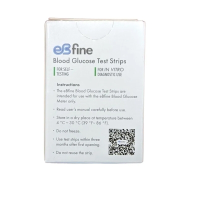 Picture of eBfine Blood Glucose Test Strips – Precise & Reliable Monitoring (25 Pieces)