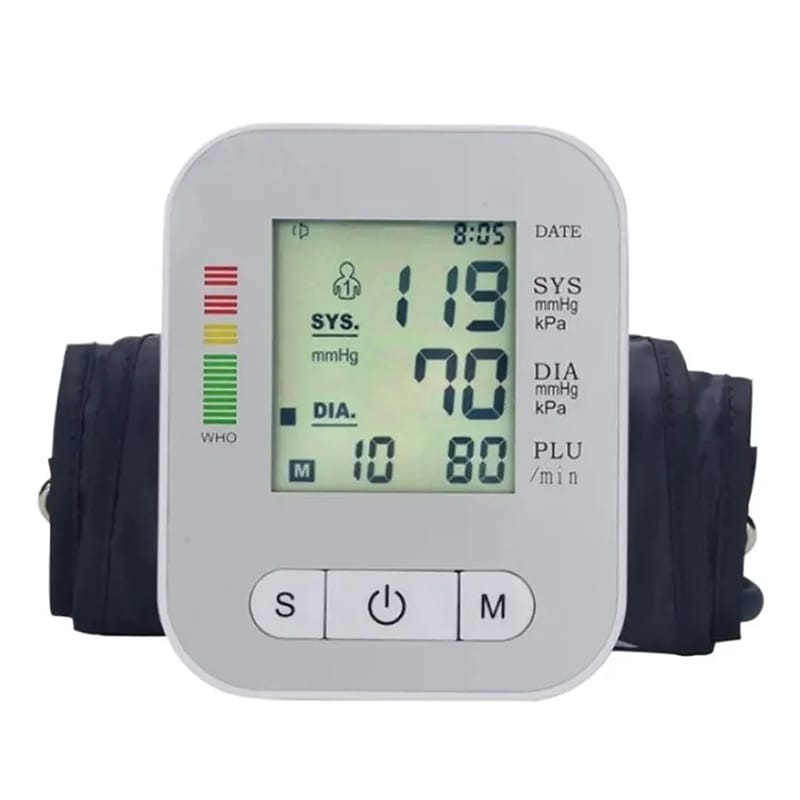 Picture of Auto blood pressure machine-digital automatic blood pressure bp monitor set with voice function - cycle light