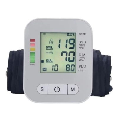 Picture of Auto blood pressure machine-digital automatic blood pressure bp monitor set with voice function - cycle light