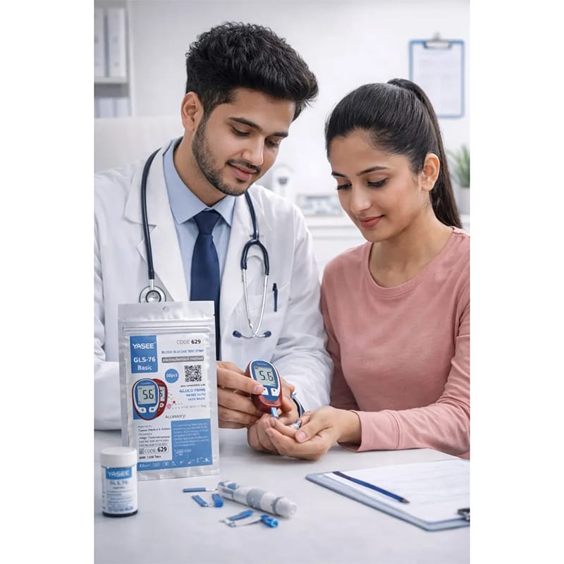 Picture of YASEE GLS-76 Basic Blood Glucose Test Strips (50 Pcs) – Code 629
