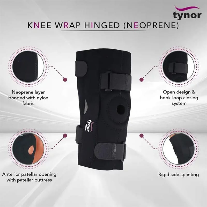 Picture of Tynor Knee Wrap Hinged (Neo) – Professional Support & Compression