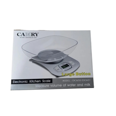 Picture of CAMRY Electronic Digital Kitchen Scale With Bowl 5kg model ek 3650/ek 3651