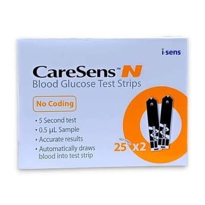 Picture of CareSens N 50pc Test Strips for CareSens-N Blood Glucose Meter