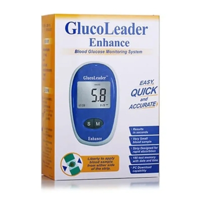 Picture of GlucoLeader Blood Glucose Monitor -Blue Diabetics machine-Blue