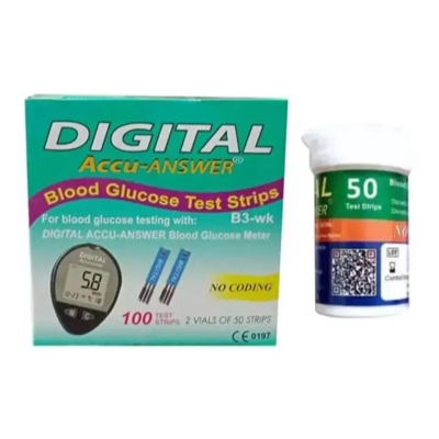 Picture of Digital Accu Answer Blood Glucose Test Strips 50 Pcs Diabetics Test Strips-100pcs
