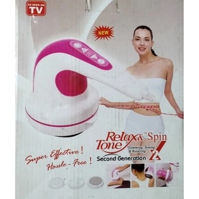 Picture of Relax Spin Tone Body Massager Machine Slimming Lose Weight Burn Fat Full Body Massager With 5 Headers/Body Massager