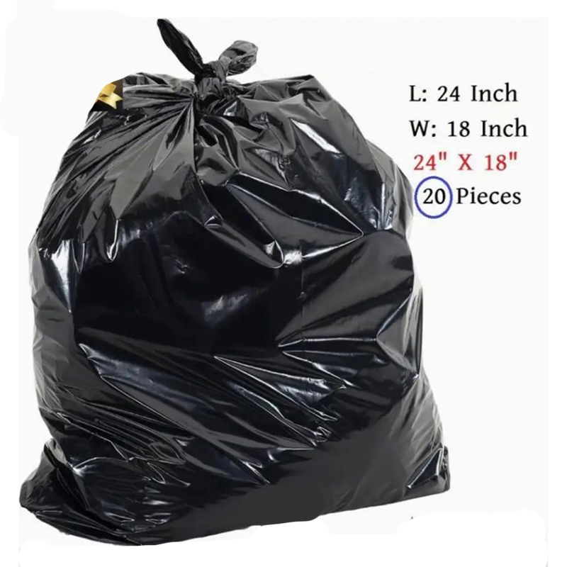 Picture of Trash Bags (25 Pcs) 18X24 Inch High Quality / Garbage Bag / Waste Bag Black-Black