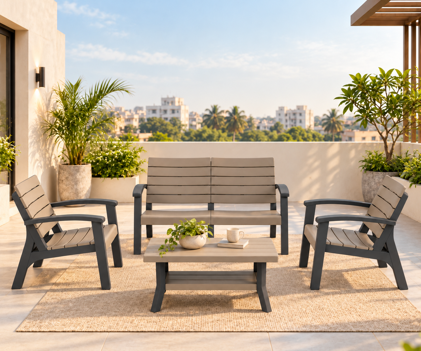 Picture of RFL Boithak Sofa 4 Pcs Set W/O Foam - Brown