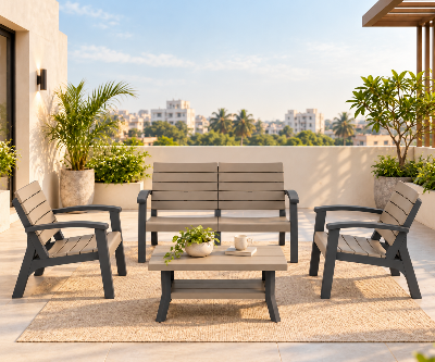 Picture of RFL Boithak Sofa 4 Pcs Set W/O Foam - Brown