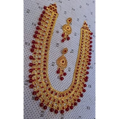 Picture of Gold Plated sita har Jewellery Necklace Set For girls – nacklaces – seta har – gold