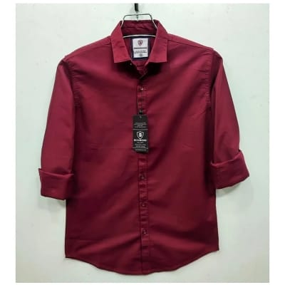 Picture of  Oxford Cotton Full Sleeve Shirt-Clothing Size-M, Color-Maroon