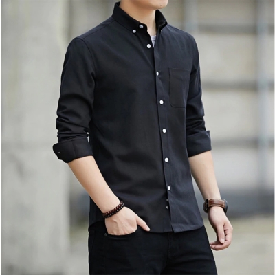 Picture of  Oxford Cotton Full Sleeve Shirt-Clothing Size-M, Color-Black