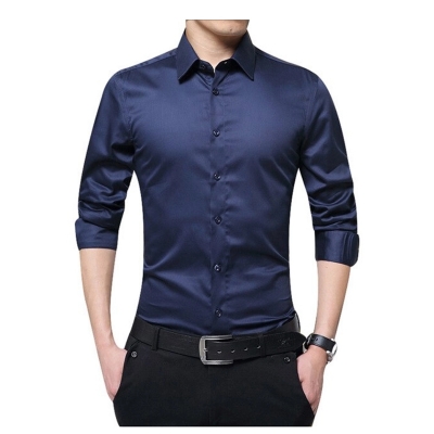 Picture of Oxford Cotton Full Sleeve Shirt-Clothing Size-M, Color-Light Navy