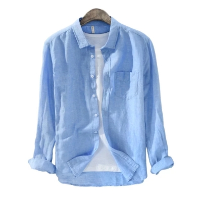 Picture of Oxford Cotton Full Sleeve Shirt-Clothing Size-M, Color-Sky
