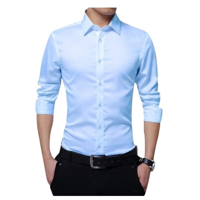 Picture of Oxford Cotton Full Sleeve Shirt-Clothing Size-M, Color-Sky