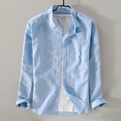 Picture of Oxford Cotton Full Sleeve Shirt-Clothing Size-M, Color-Sky
