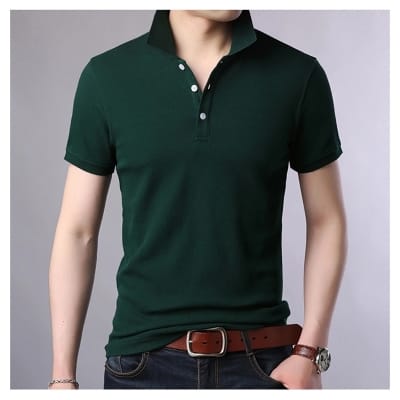 Picture of PK Cotton Polo Shirt-Clothing Size-M, Color-Bottle Green