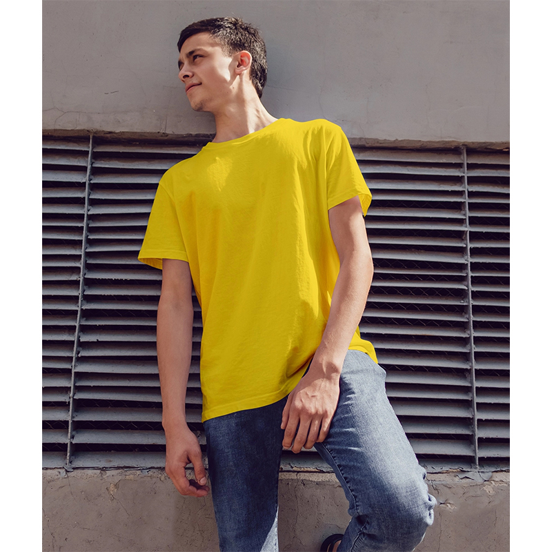 Picture of Jersey Fabrics Half Hata Solid Color Tshirt-Clothing Size-S, Color-Red
