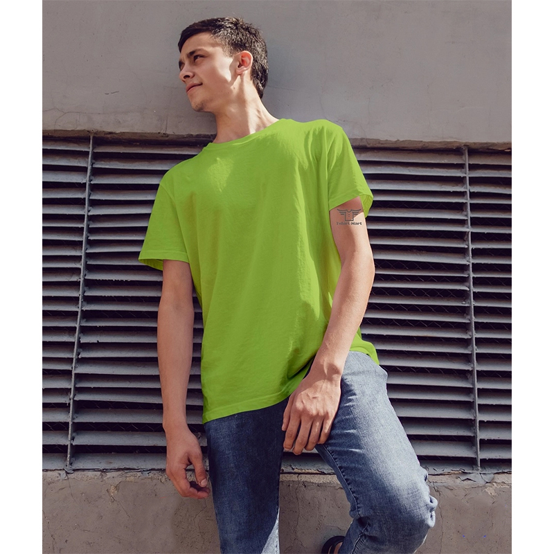 Picture of Jersey Fabrics Half Hata Solid Color Tshirt-Clothing Size-S, Color-Red