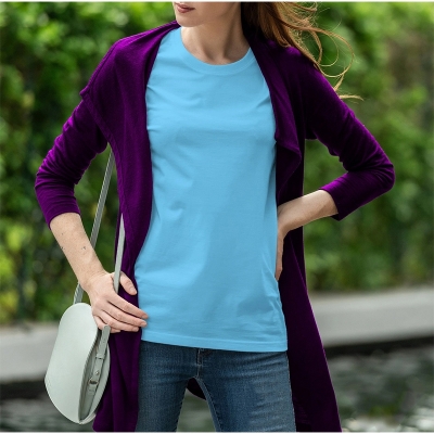 Picture of Jersey Fabrics Half Hata Solid Color Tshirt-Clothing Size-S, Color-White