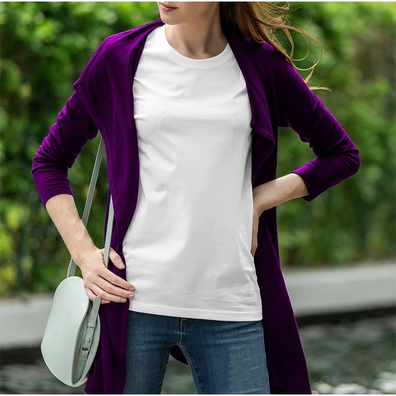Picture of Jersey Fabrics Half Hata Solid Color Tshirt-Clothing Size-S, Color-White