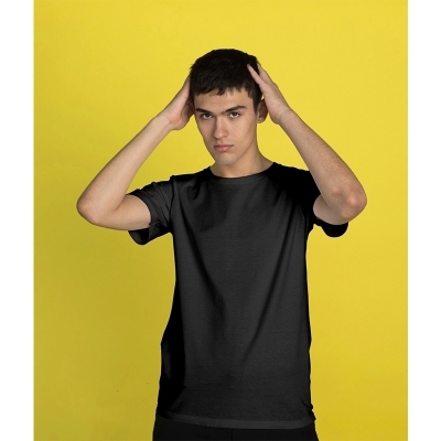 Picture of Jersey Fabrics Half Hata Solid Color Tshirt-Clothing Size-S, Color-Yellow