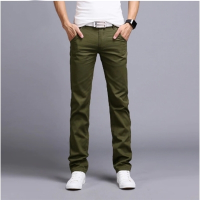 Picture of Gavardine Pant Cotton Fabrics 2 % spandex-Clothing Size-28, Color-Deep Olive