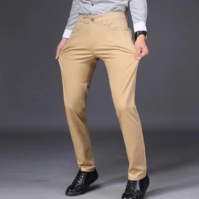 Picture of Gavardine Pant Cotton Fabrics 2 % spandex-Clothing Size-28, Color-Biscuit