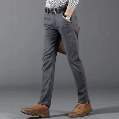 Picture of Gavardine Pant Cotton Fabrics 2 % spandex-Clothing Size-28, Color-Ash