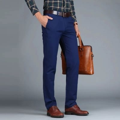 Picture of Gavardine Pant Cotton Fabrics 2 % spandex-Clothing Size-28, Color-Navy