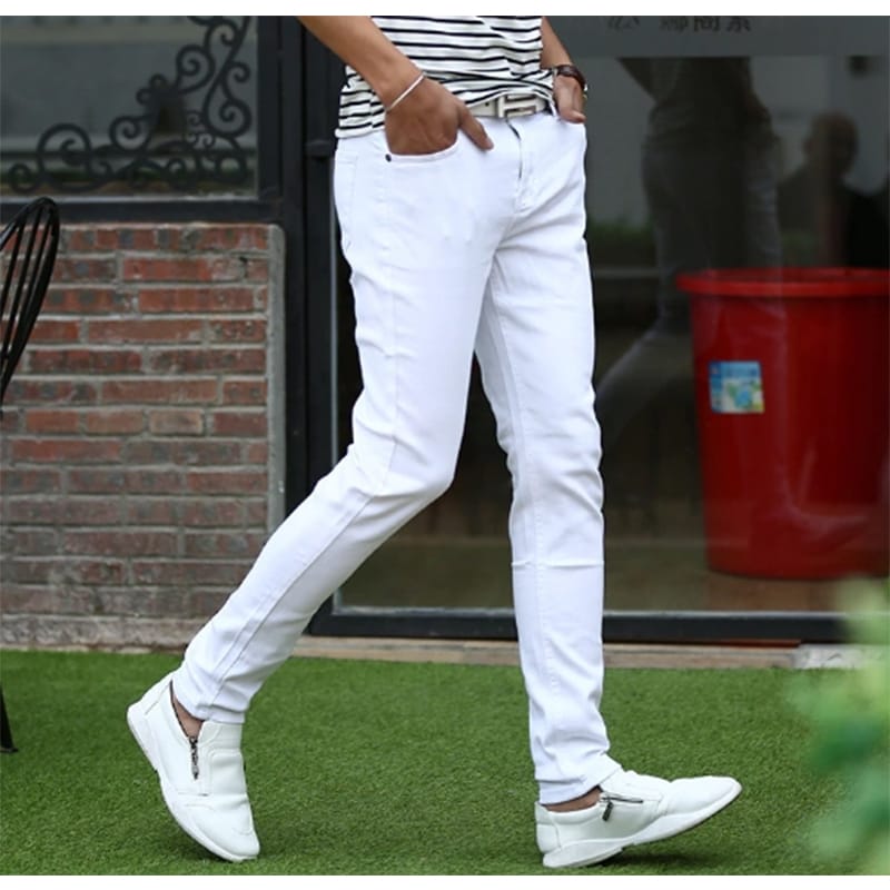 Picture of Gavardine Pant Cotton Fabrics 2 % spandex-Clothing Size-28, Color-White