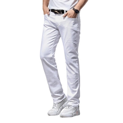 Picture of Gavardine Pant Cotton Fabrics 2 % spandex-Clothing Size-28, Color-Milk White
