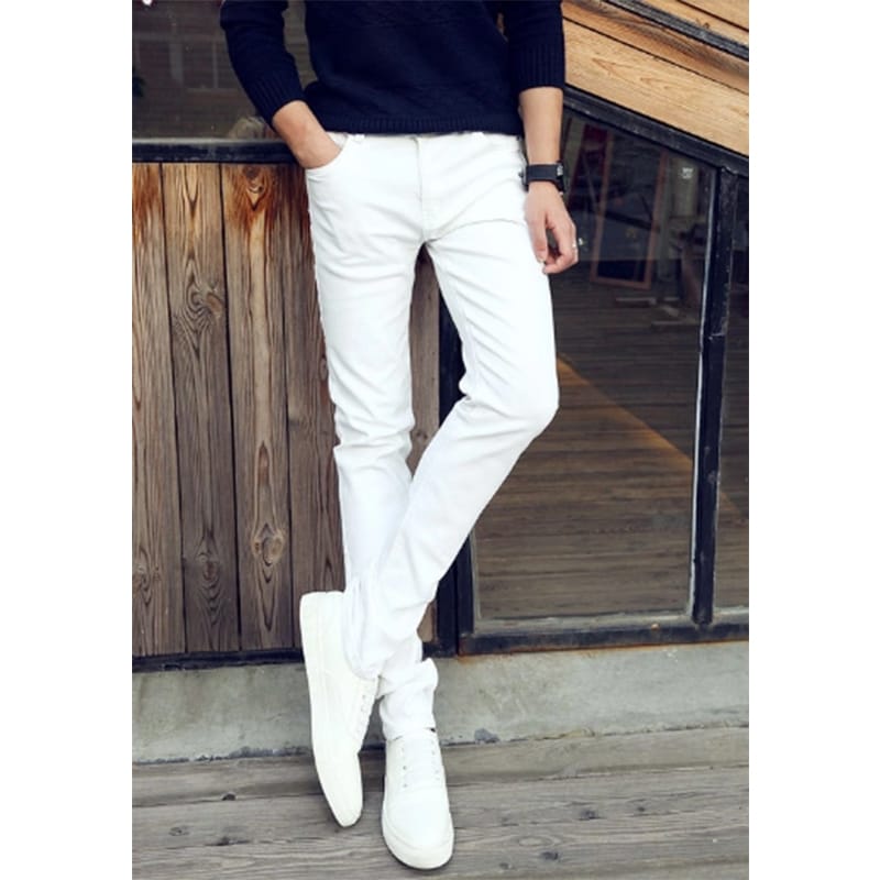 Picture of Gavardine Pant Cotton Fabrics 2 % spandex-Clothing Size-28, Color-Bright White
