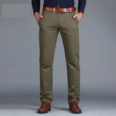 Picture of Gavardine Pant Cotton Fabrics 2 % spandex-Clothing Size-28, Color-Olive