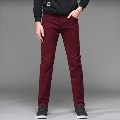 Picture of Gavardine Pant Cotton Fabrics 2 % spandex-Clothing Size-28, Color-Maroon