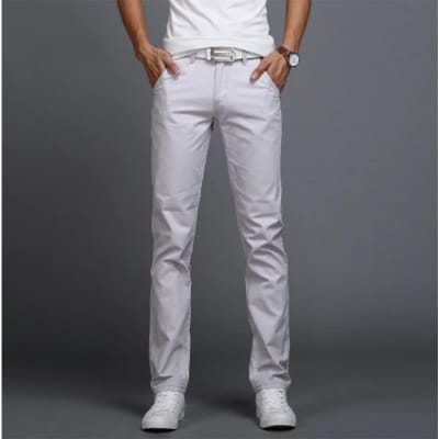 Picture of Gavardine Pant Cotton Fabrics 2 % spandex-Clothing Size-28, Color-White