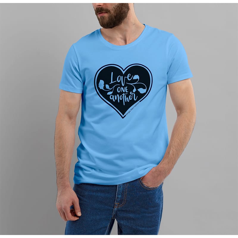 Picture of Stylish Half Hata Tshirt-Jersey Fabrics-Clothing Size-S, Color-Sky