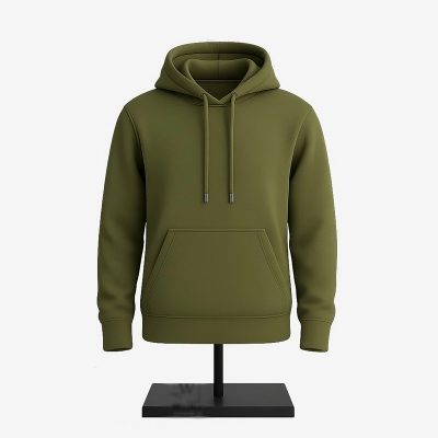 Picture of Stylish Winter Hoodie for Men-Clothing Size-M, Color-Olive